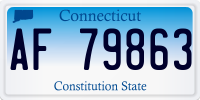 CT license plate AF79863