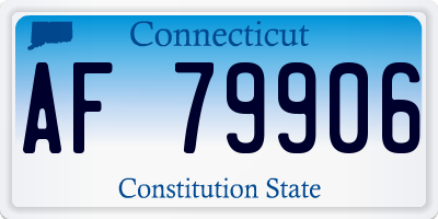 CT license plate AF79906