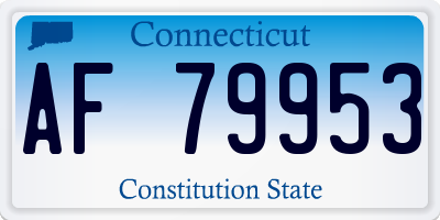 CT license plate AF79953