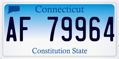 CT license plate AF79964