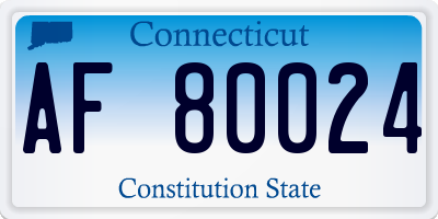 CT license plate AF80024