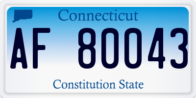CT license plate AF80043