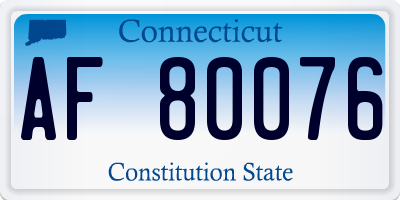 CT license plate AF80076