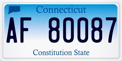 CT license plate AF80087