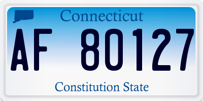 CT license plate AF80127