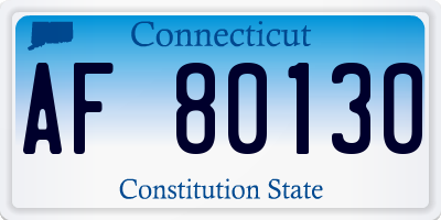 CT license plate AF80130