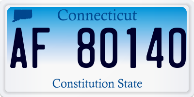 CT license plate AF80140