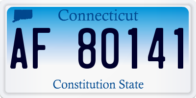 CT license plate AF80141