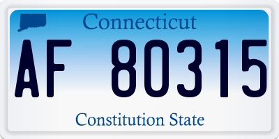 CT license plate AF80315
