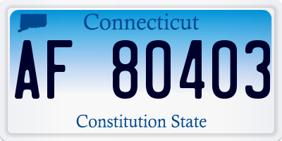 CT license plate AF80403