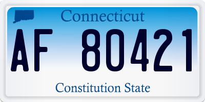 CT license plate AF80421