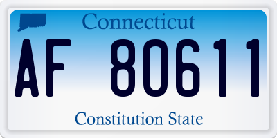 CT license plate AF80611