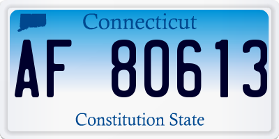 CT license plate AF80613