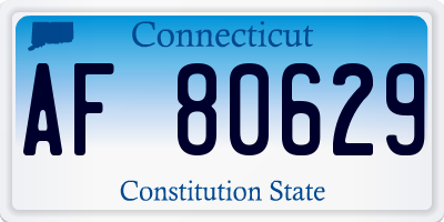 CT license plate AF80629