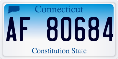 CT license plate AF80684