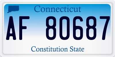 CT license plate AF80687