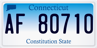 CT license plate AF80710