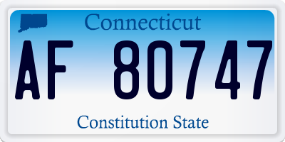 CT license plate AF80747