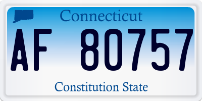 CT license plate AF80757