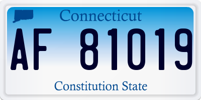 CT license plate AF81019