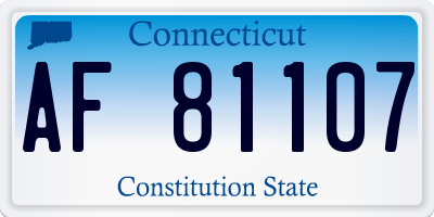 CT license plate AF81107