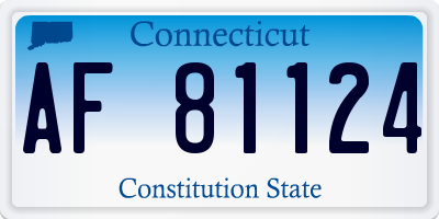 CT license plate AF81124