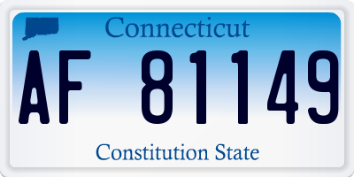 CT license plate AF81149