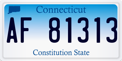 CT license plate AF81313