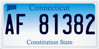 CT license plate AF81382