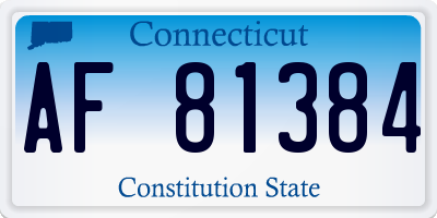 CT license plate AF81384