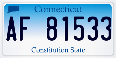 CT license plate AF81533