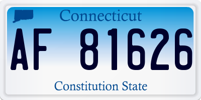 CT license plate AF81626