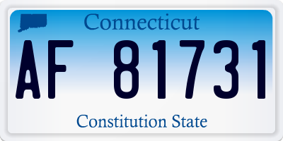 CT license plate AF81731