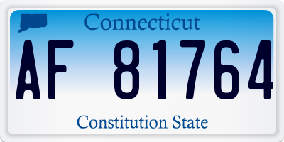 CT license plate AF81764