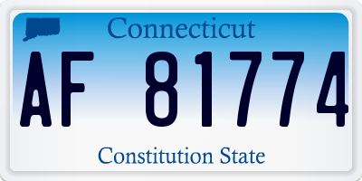 CT license plate AF81774