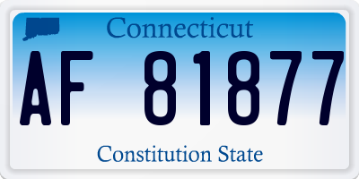 CT license plate AF81877