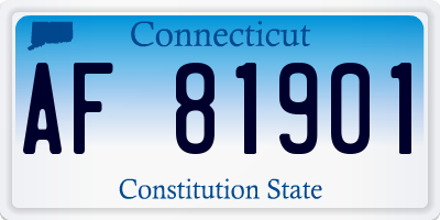 CT license plate AF81901