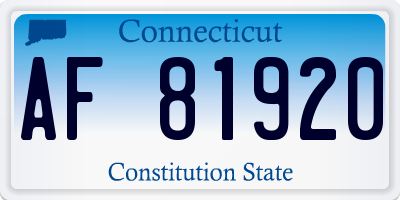 CT license plate AF81920
