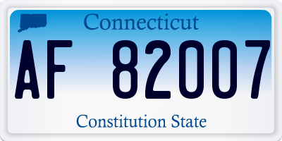 CT license plate AF82007