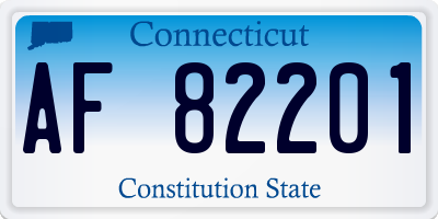 CT license plate AF82201