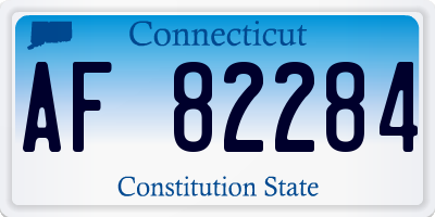 CT license plate AF82284