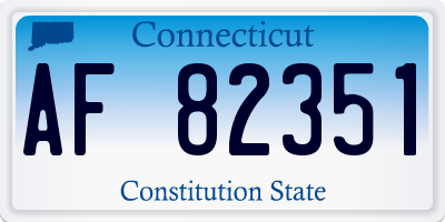 CT license plate AF82351