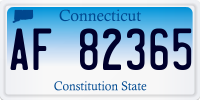 CT license plate AF82365