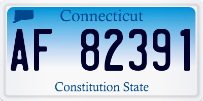 CT license plate AF82391