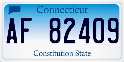 CT license plate AF82409