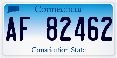 CT license plate AF82462
