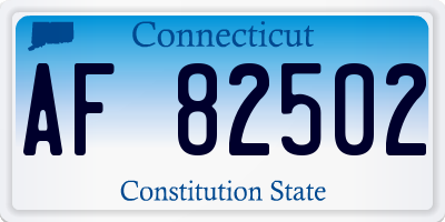 CT license plate AF82502