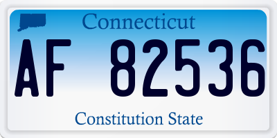 CT license plate AF82536