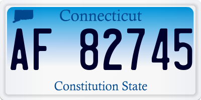 CT license plate AF82745