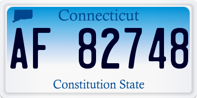 CT license plate AF82748